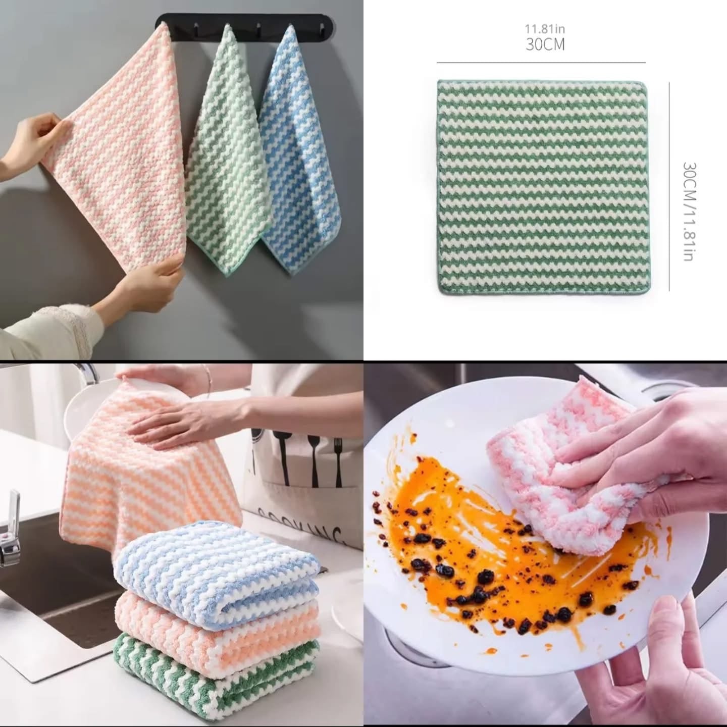 Pack of 3 Absorbent Kitchen Cleaning Towel