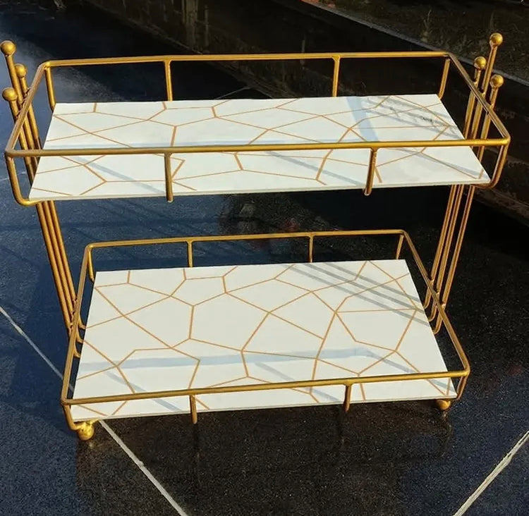 2 Tier Marble Makeup Organizer