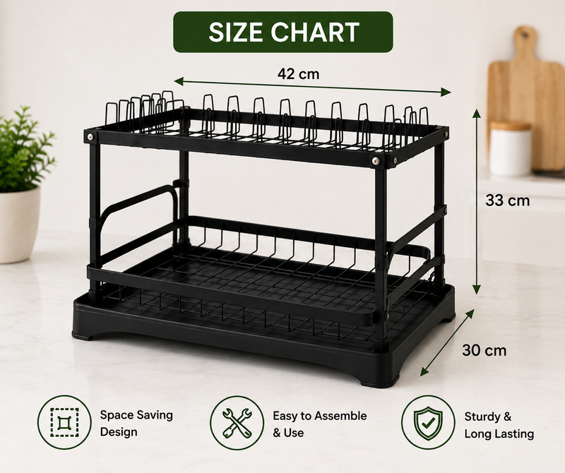 2 Tier Kitchen Dish Drying Rack