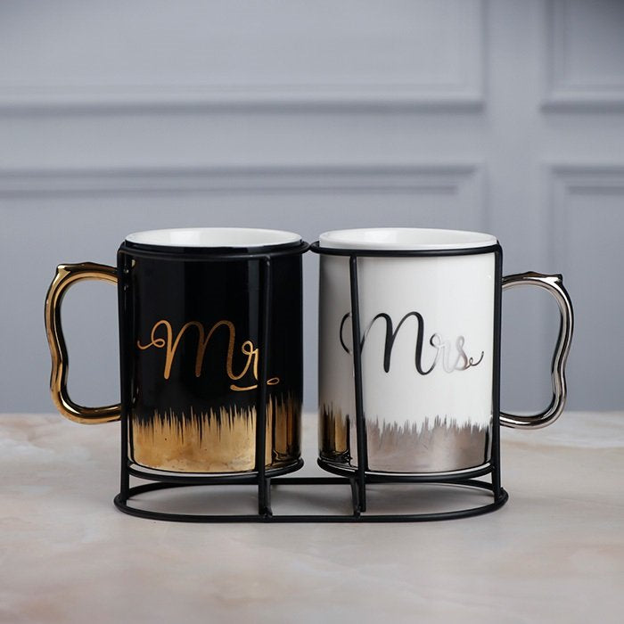 Mr and Mrs Couple Mugs Pair