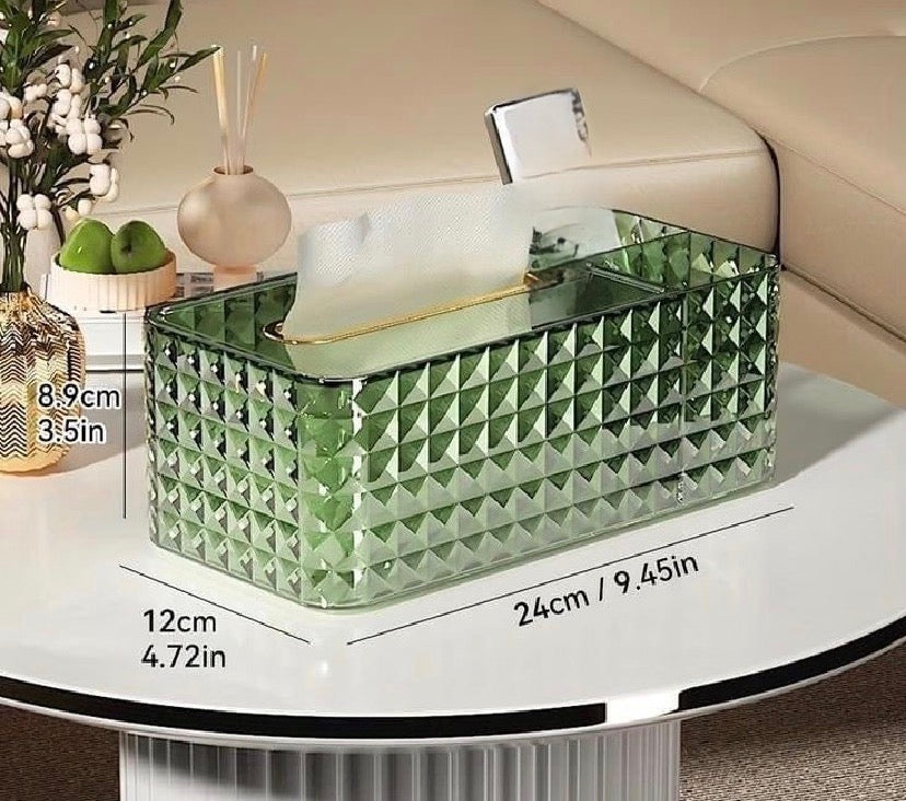 Acrylic 2 in 1 Tissue Box and Storage Holder