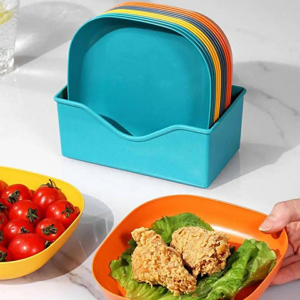 10 Pcs Plates Set with Holder