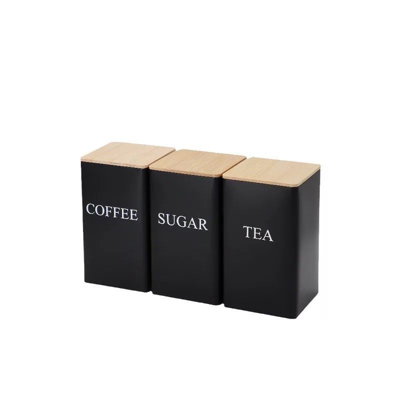 3 Pcs Coffee,Tea, Sugar Jars Set