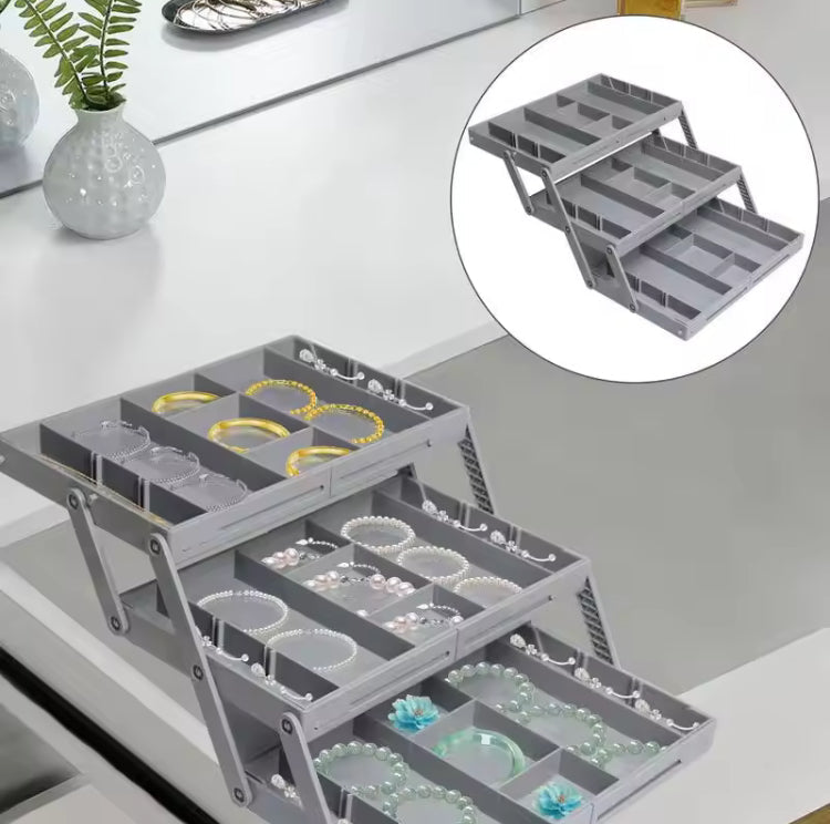 3 Layer Foldable Jewellery Organizer
