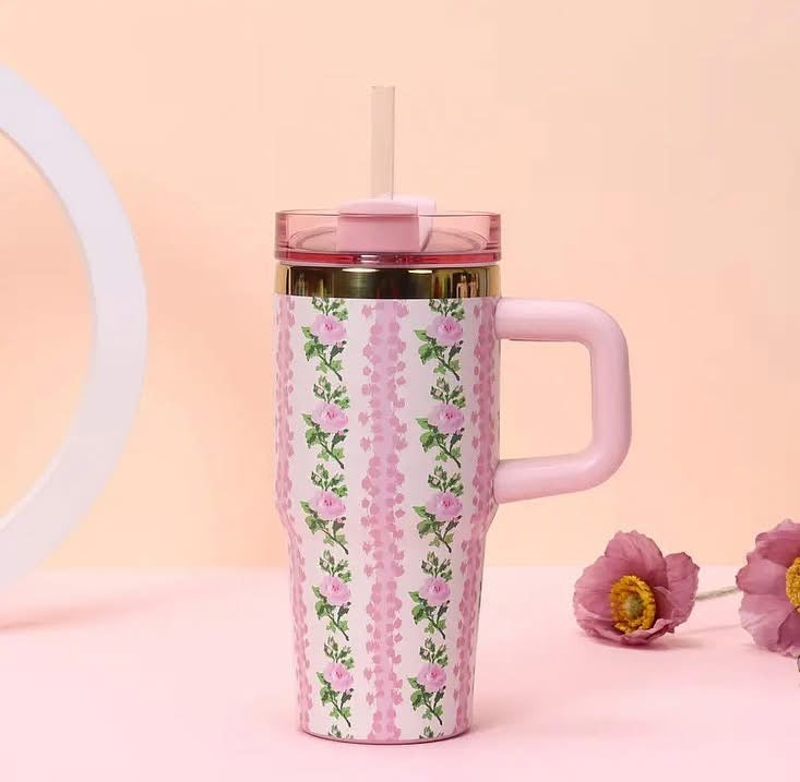 20oz Stainless Steel Tumbler with Straw