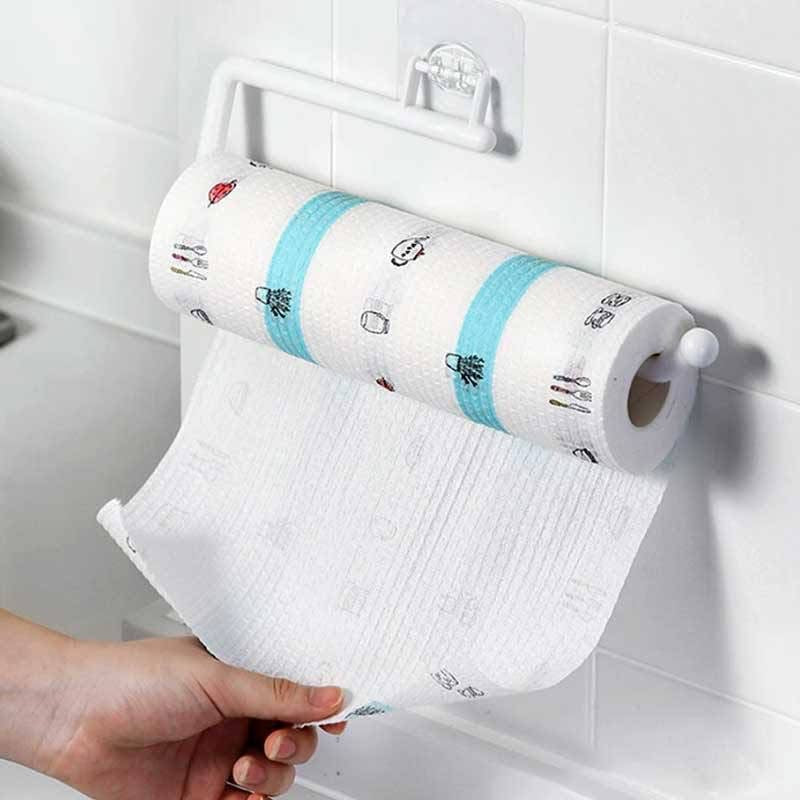 Wall-Adhesive Tissue Roll Holder