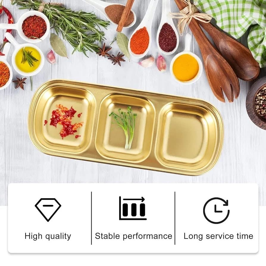 3 Portions Stainless Steel Tray