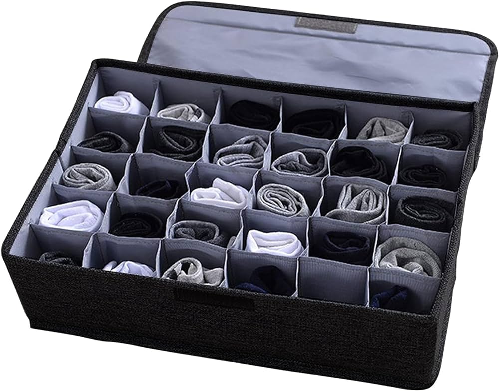 24 Pockets Socks Storage Organizer Box