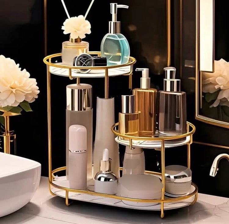 3 Tier Marble Makeup Organizer