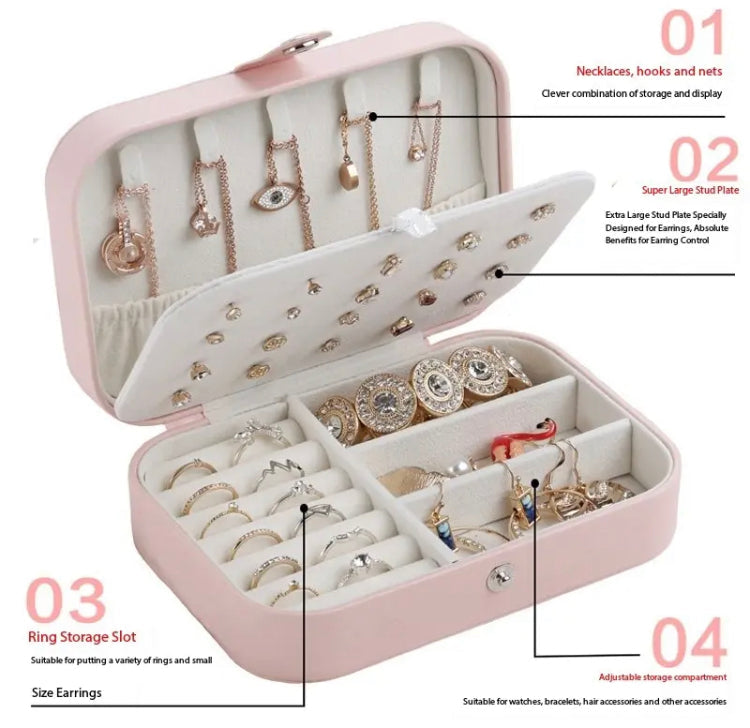 Double Layer Leather Jewellery Organizer