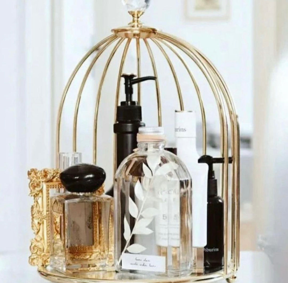 Round Cage Cosmetic Makeup Organizer
