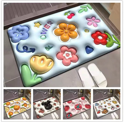 Non-Slip Flower 3D Mat