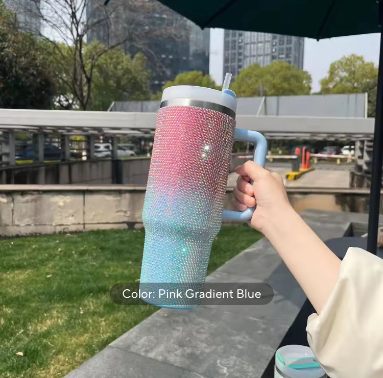 40oz Stainless Steel Rhinestone Tumbler