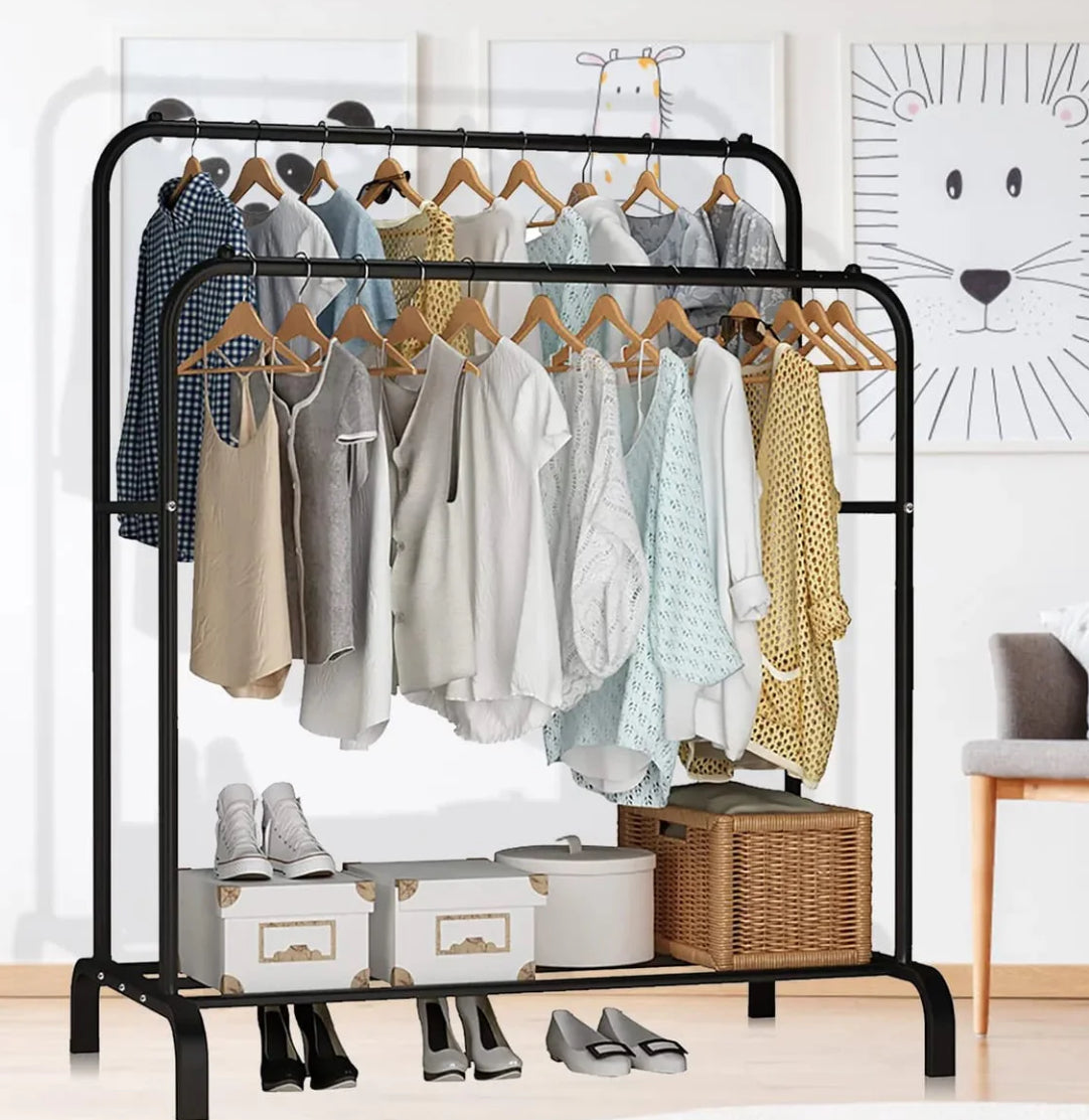 Double Pole Metal Clothes Rack