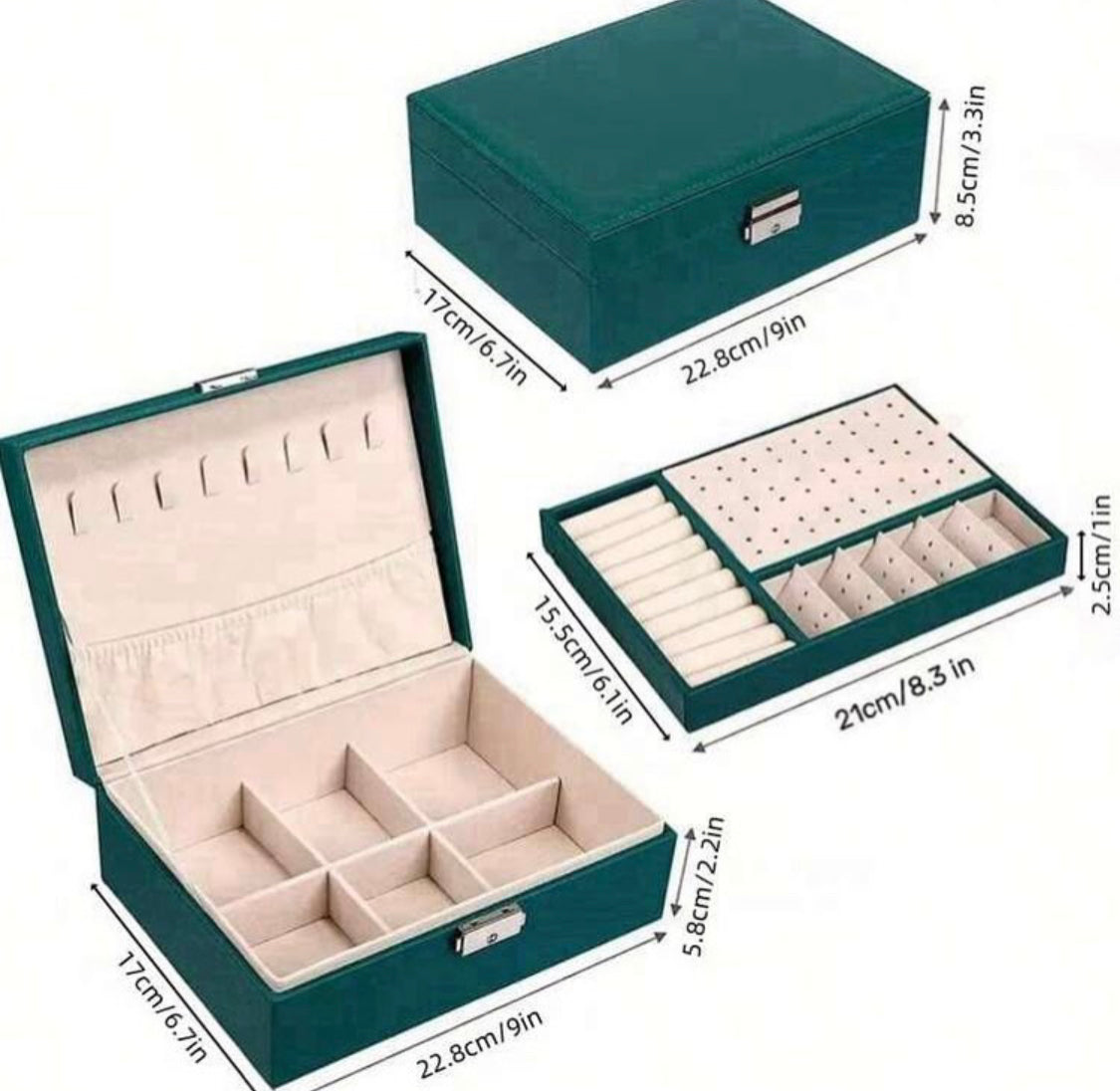 Double Layer Leather Jewellery Box