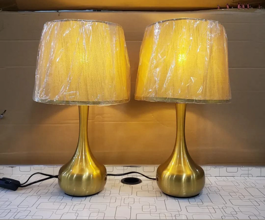 Brass Side Table Lamp Pair
