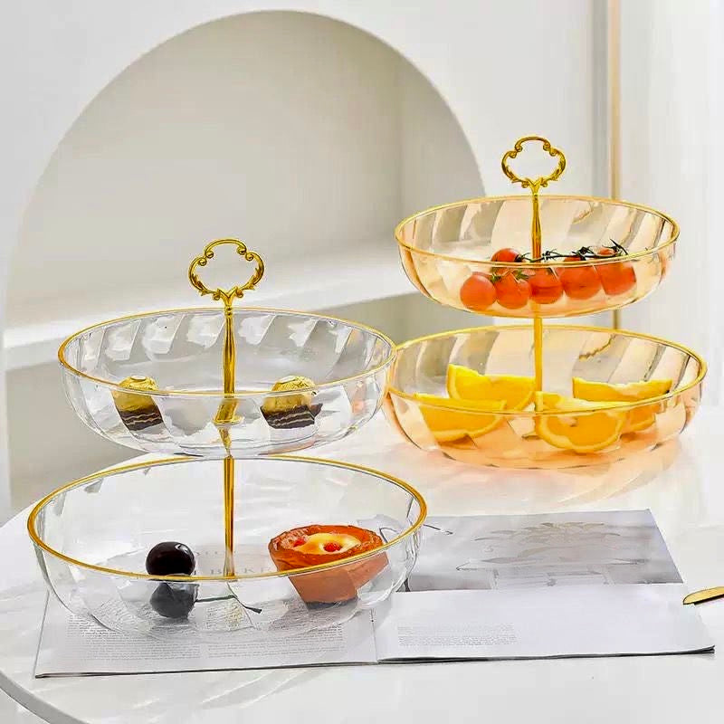 2 Layer Acrylic Dessert Tray Stand