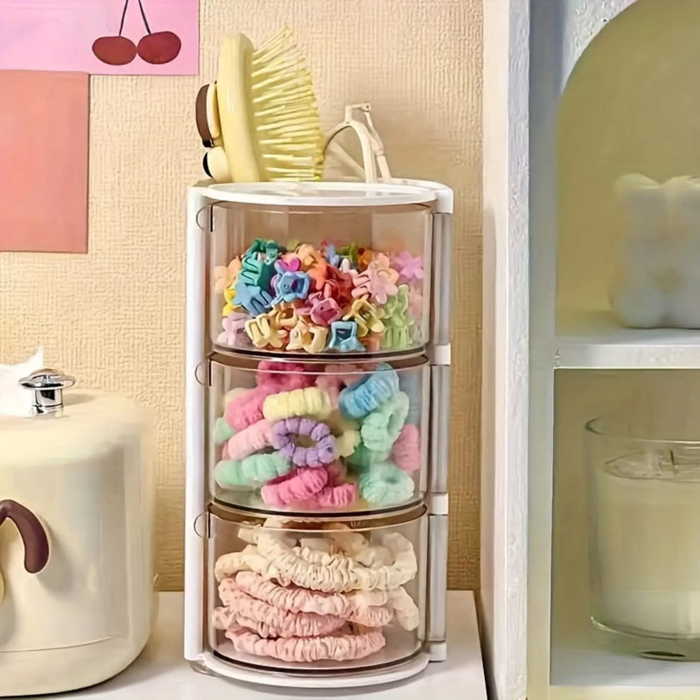 Rotating Makeup Organizer with Brush Holder