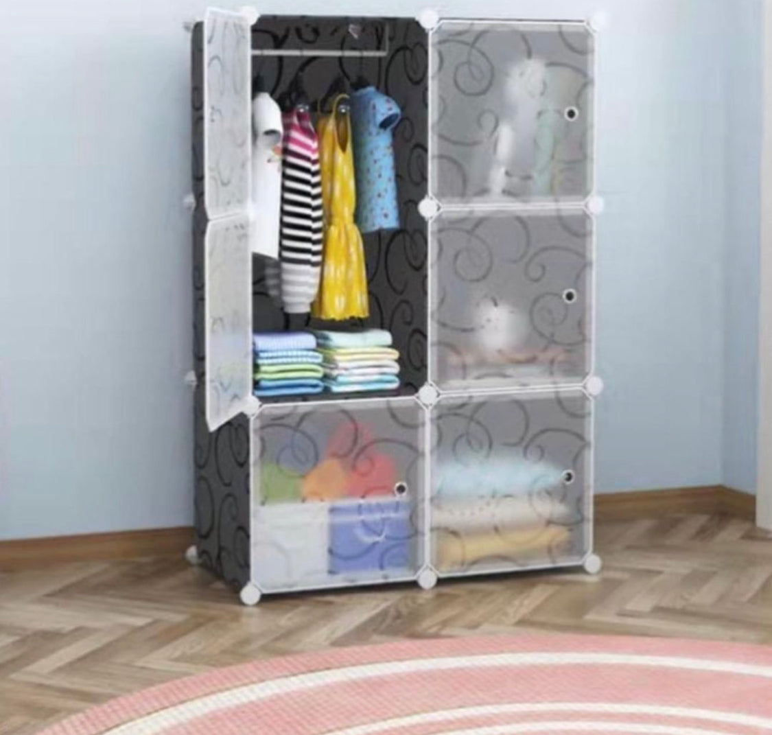 Clothes Cuboard Storage Portable Multipurpose Wardrobe Clothes Storage Cupboard (111cm Lenght ...