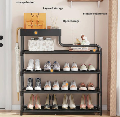 5 Layers L-Shape Shoe rack