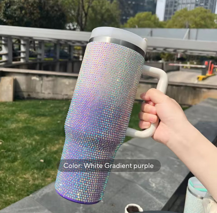 40oz Stainless Steel Rhinestone Tumbler