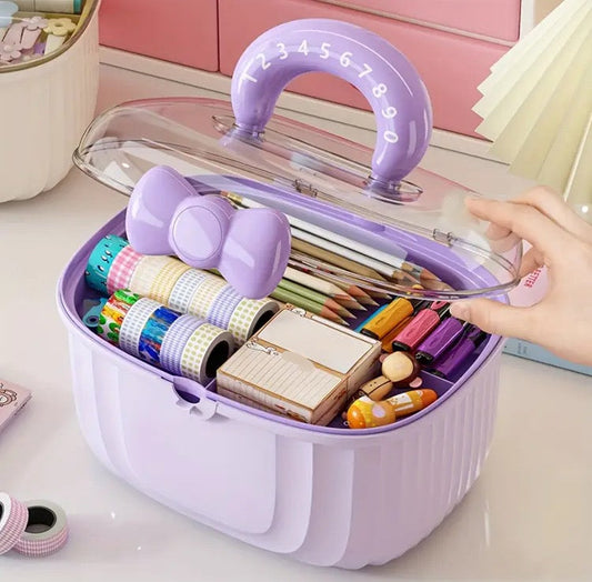 Cute Bow Cosmetic Storage Box