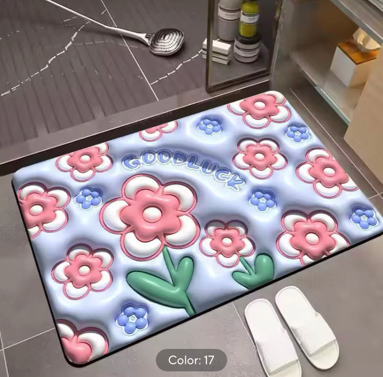 Non-Slip Flower 3D Mat