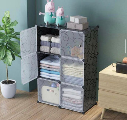 Portable Multipurpose Wardrobe Clothes Storage Cupboard (111cm Lenght, 76cm Width)