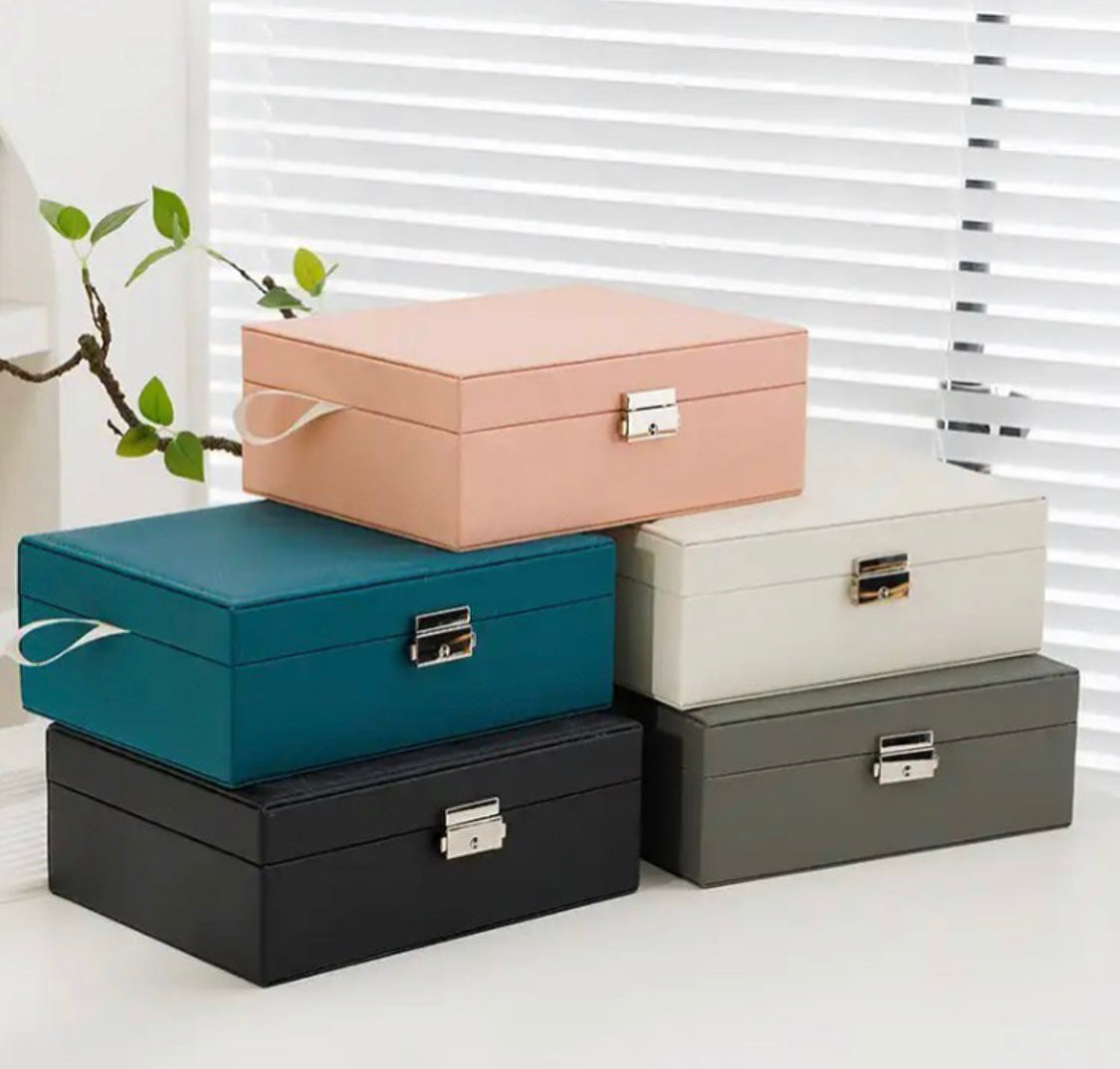 Double Layer Leather Jewellery Box