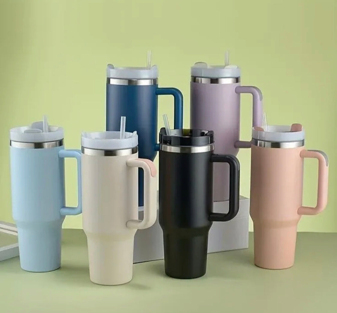 40oz Stainless Steel Tumbler with Straw