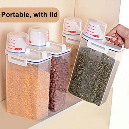 2.5L Cereal Dispenser with Measuring Cup & Handle Storage Box