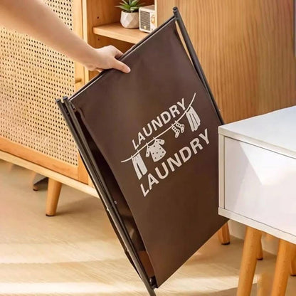 Foldable Laundry Basket with Metal Stand