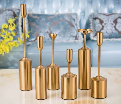 6 Pcs Metal Candle Holders Set