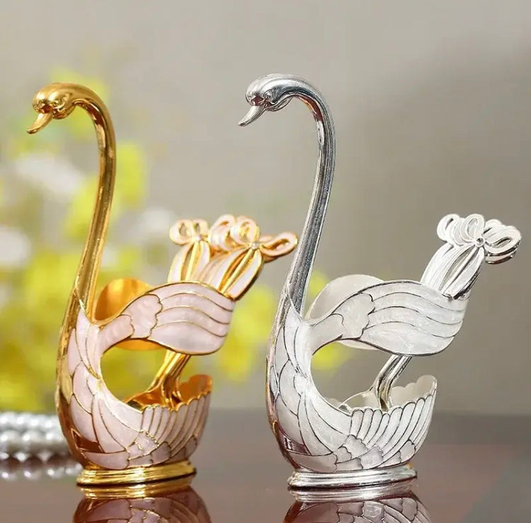 Swan Duck with 6 Tea Spoon Set