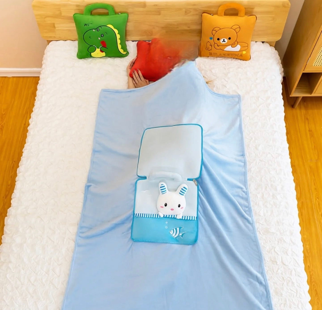2 in 1 Cushion Travel Blanket for Kids