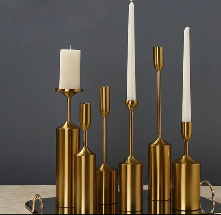 6 Pcs Metal Candle Holders Set