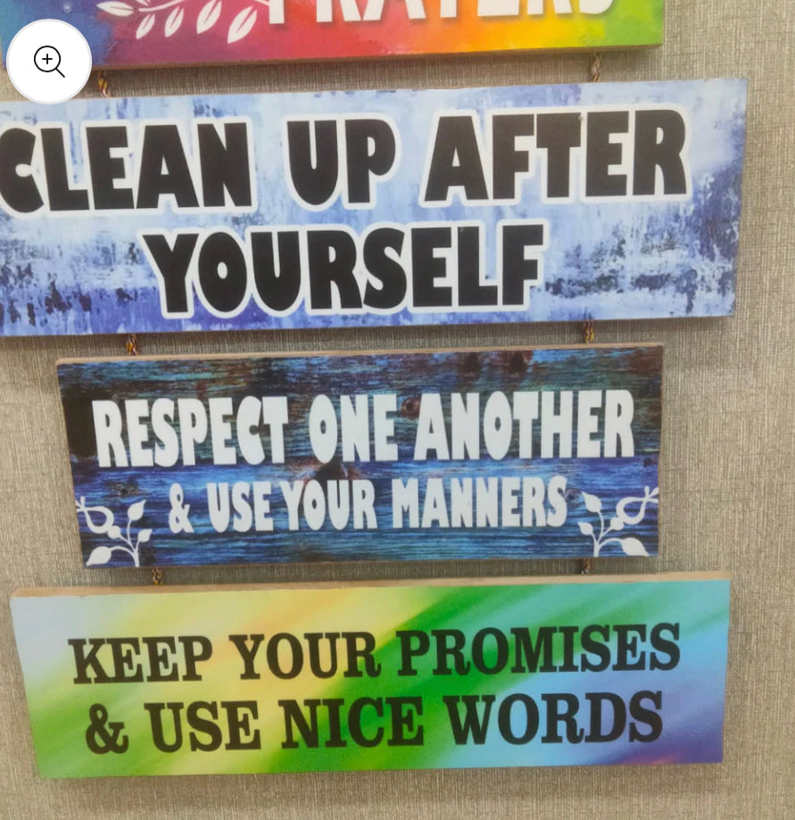 5 Steps Family Rules Wall Hangings For Home Decor