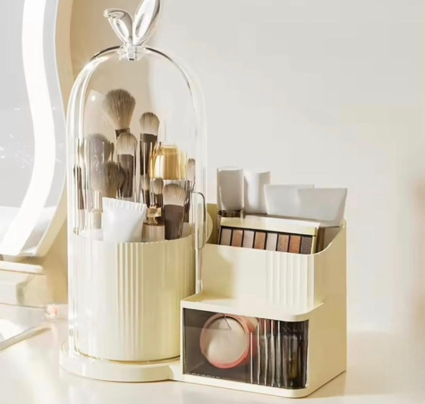 Rotating Brush Holder with Drawer Organizer