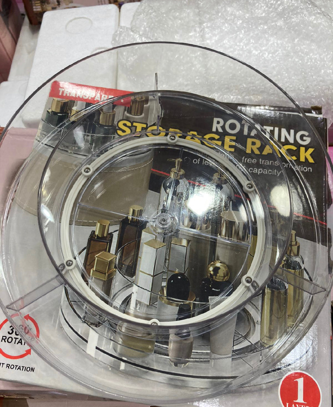 Acrylic Rotating Makeup Vanity Tray