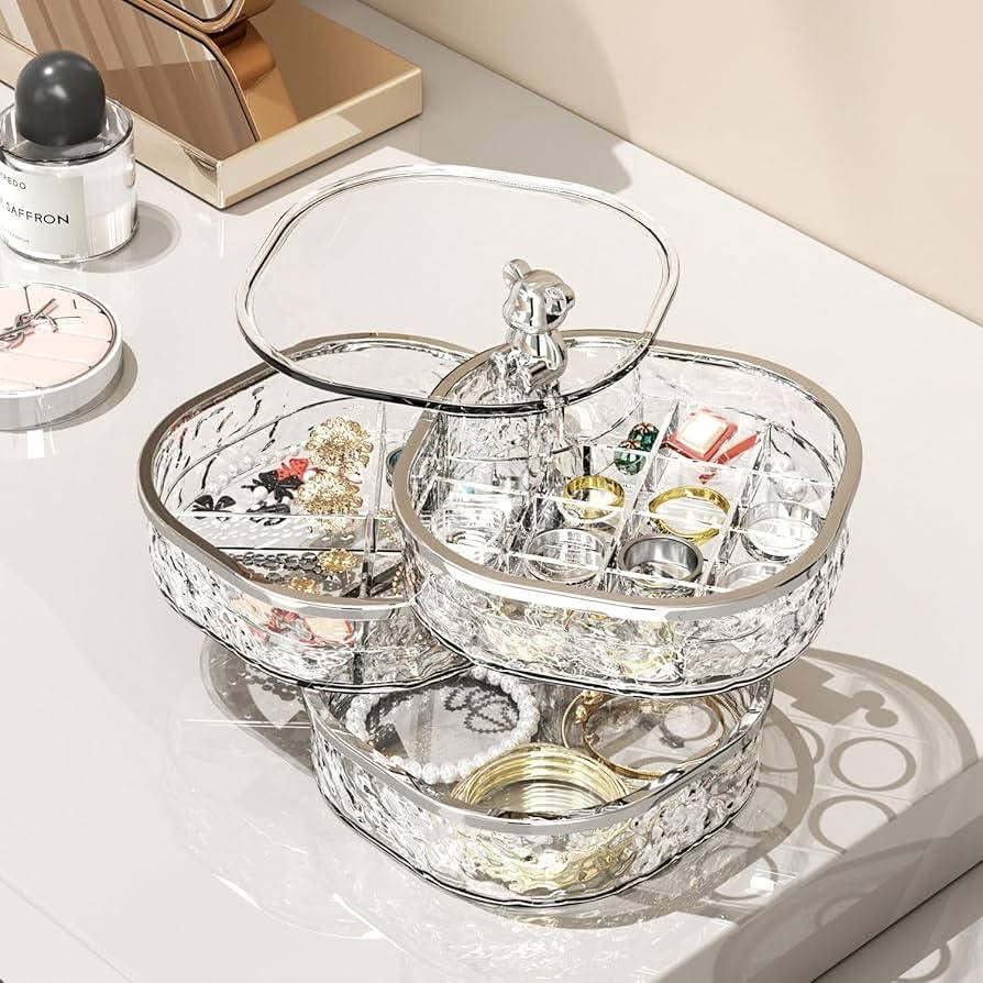 3 Layer Acrylic Rotating Jewellery Box