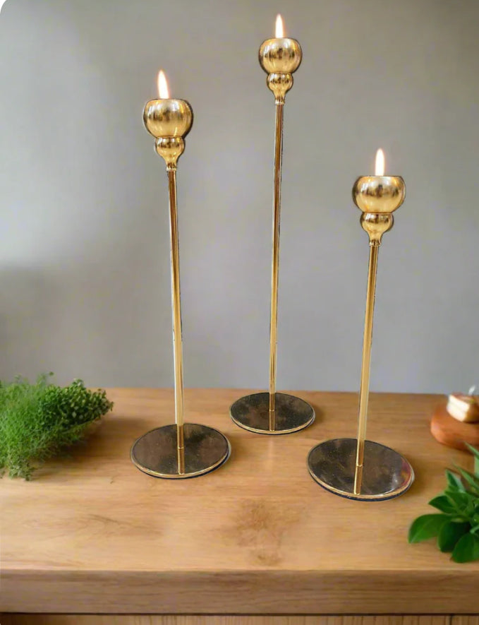 3 Pcs Metal Candle Holder For Decoration