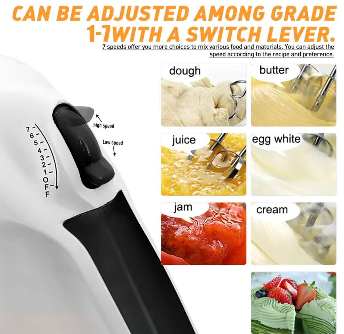 Kitchen Electric Handheld Egg Beater Blender