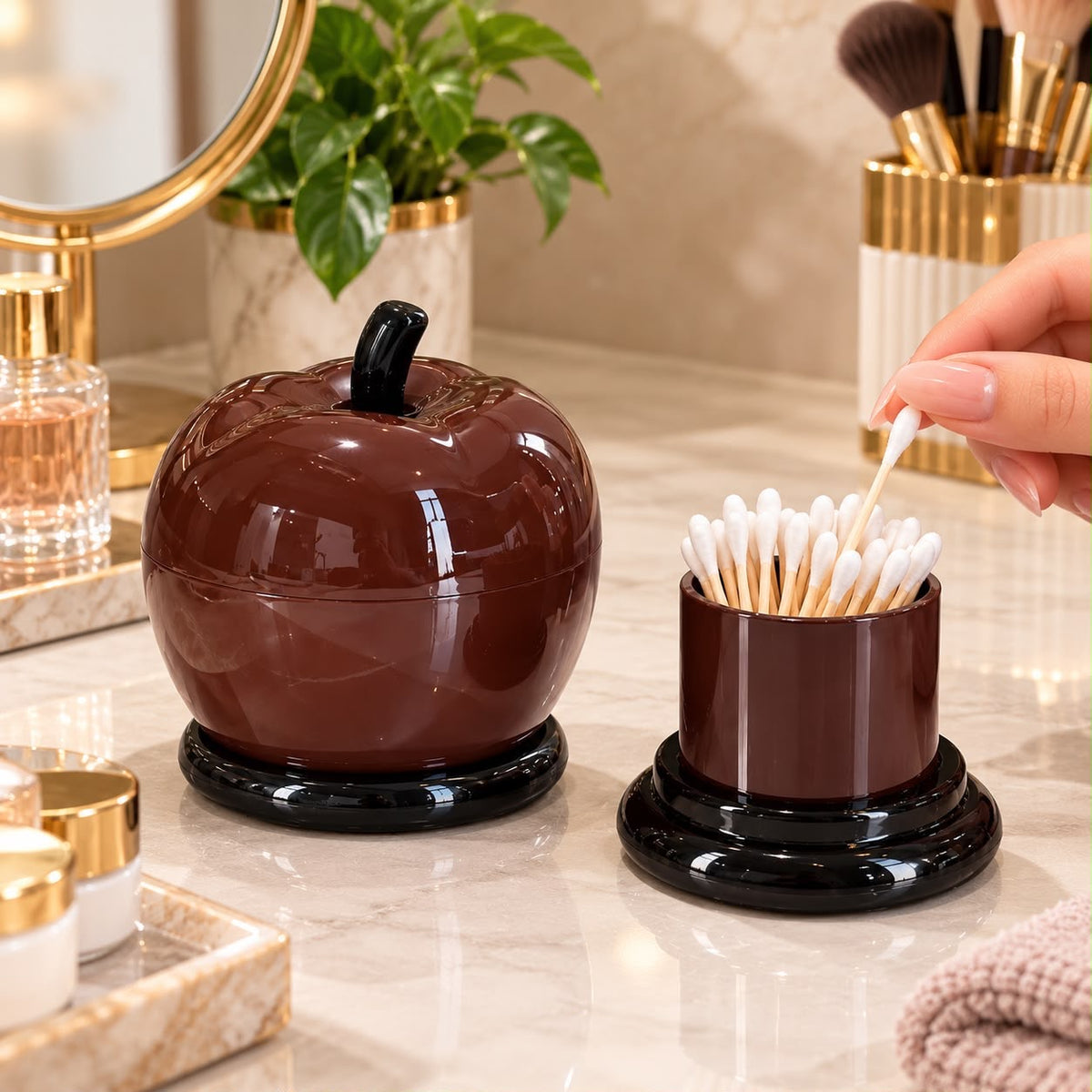 Apple Shaped Toothpick Cotton Holder Organizer