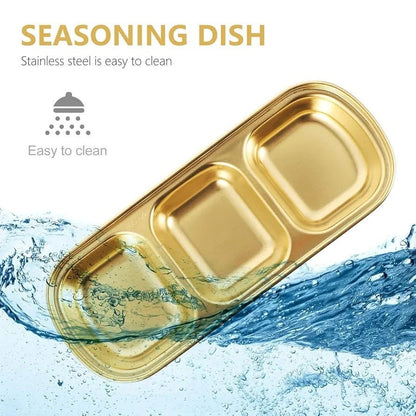 3 Portions Stainless Steel Tray