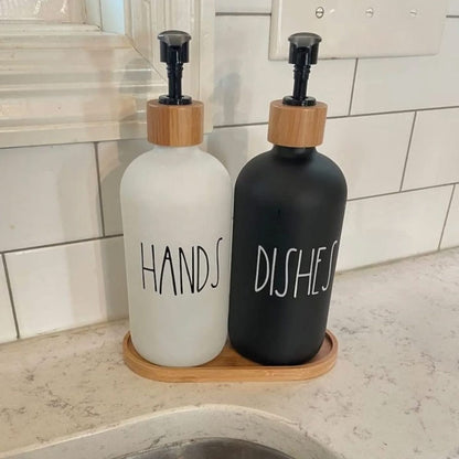 2 Pcs Soap Dispenser Set with  Tray