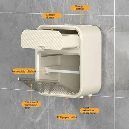 Wall Mounted Tissue Holder with Drawer