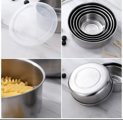 5 Pcs Stainless Steel Food Container with Lids