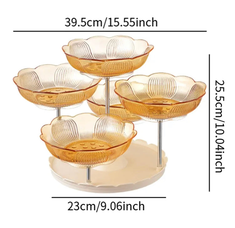 Rotating 5 Grids Snack Serving Stand