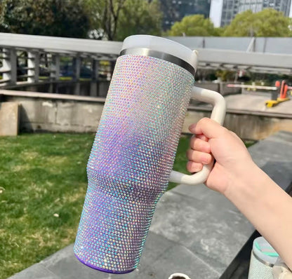 40oz Stainless Steel Rhinestone Tumbler