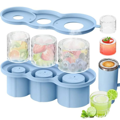 Tumbler Silicone Ice Cube Tray with Steel Tong
